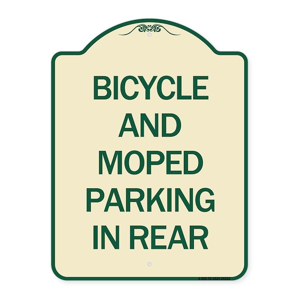 Signmission Bicycle and Moped Parking in Rear Heavy-Gauge Aluminum Architectural Sign, 24" x 18", TG-1824-24326 A-DES-TG-1824-24326 - main